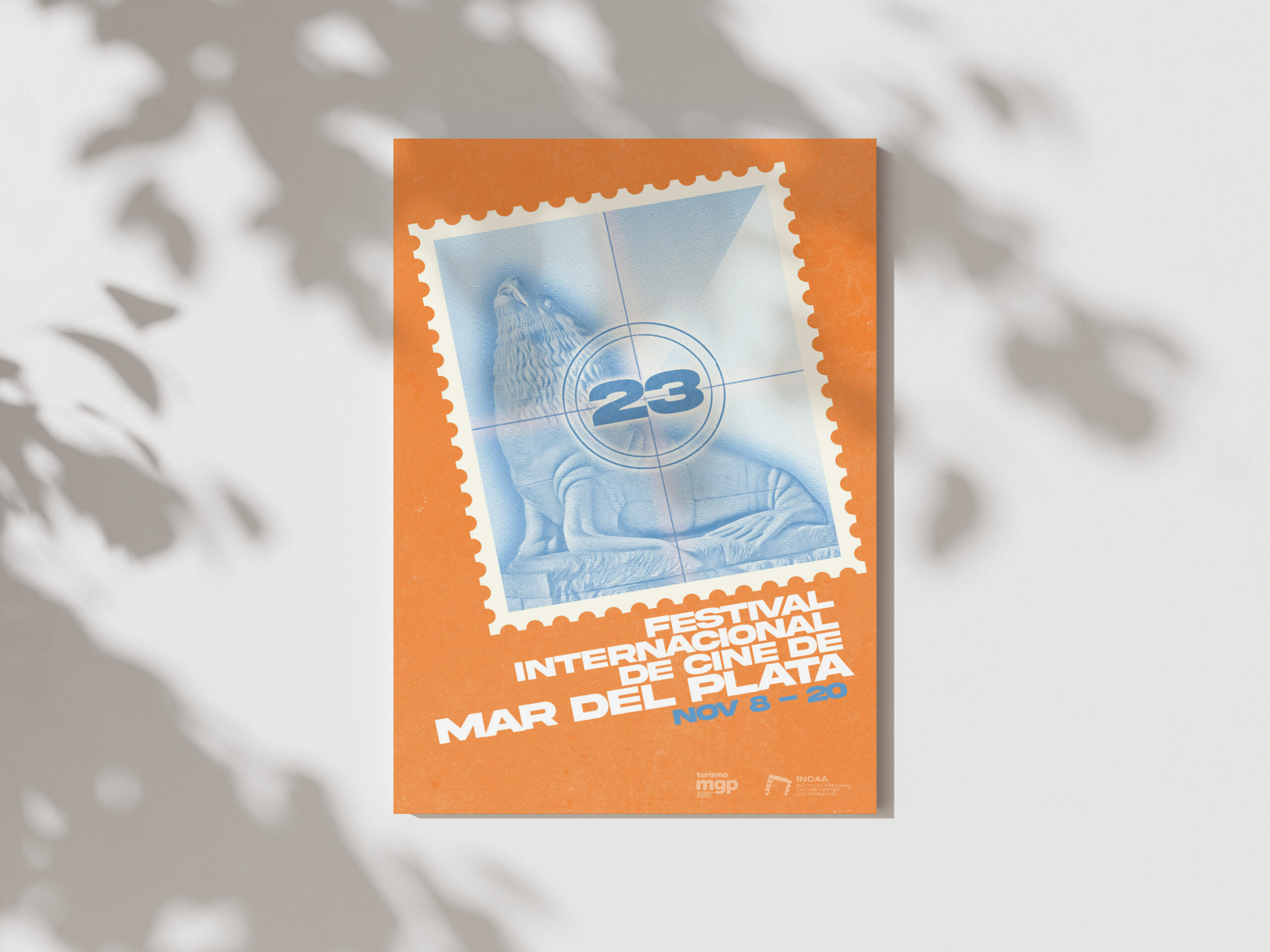 empty white vertical rectangle poster mockup with soft hawthorn